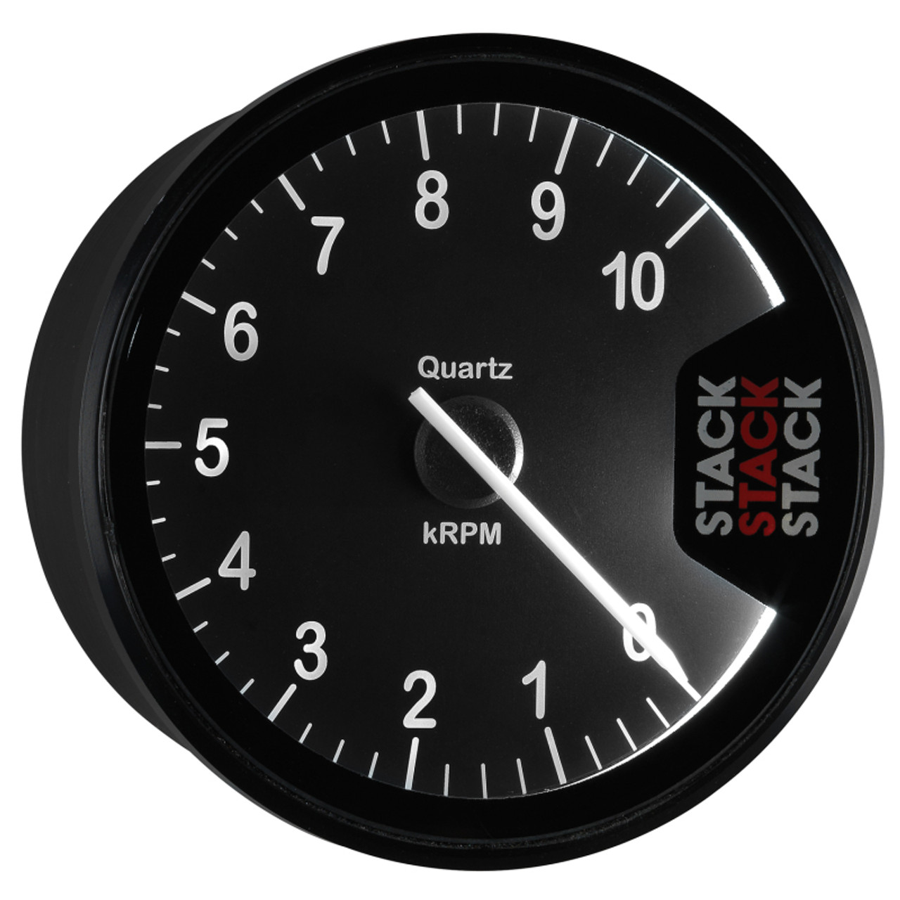 Autometer Stack Clubman Tachometer 80mm 0-10K RPM - Black - ST200-010