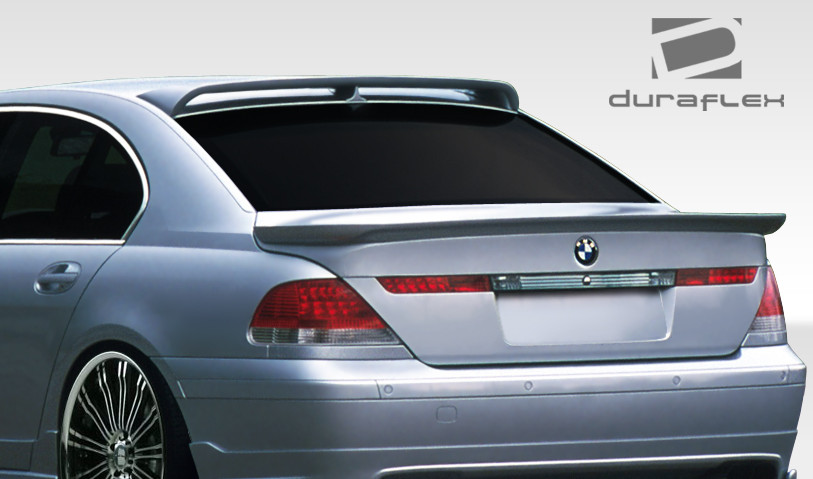 2002-2008 BMW 7 Series E65 E66 Duraflex HM-S Roof Wing Spoiler - 1 Piece / Vehicle Year Make Model Trim - 2002-2008-BMW 7 Series ALL / Product Type - Wing / Style Name -HM-S / Kit Material - FRP (Fiberglass Reinforced Plastics) / Notes -