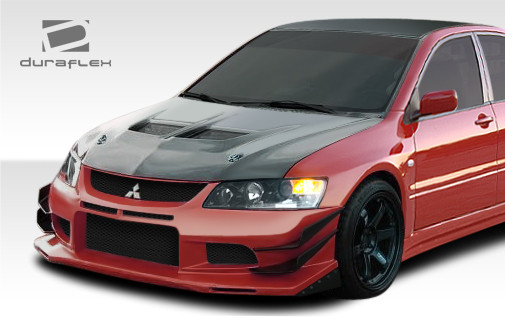 2003-2006 Mitsubishi Lancer Evolution 8 9 Duraflex VT-X V2 Front Bumper Cover - 1 Piece / Vehicle Year Make Model Trim - 2003-2006-Mitsubishi Evolution ALL / Product Type - Front Bumper / Style Name -VT-X / Kit Material - FRP (Fiberglass Reinforced Plastics) / Notes -