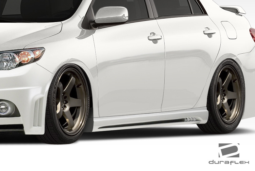 2009-2013 Toyota Corolla Duraflex W-1 Side Skirts Rocker Panels - 2 Piece / Vehicle Year Make Model Trim - 2009-2013-Toyota Corolla ALL / Product Type - Sideskirts / Style Name -W-1 / Kit Material - FRP (Fiberglass Reinforced Plastics) / Notes -