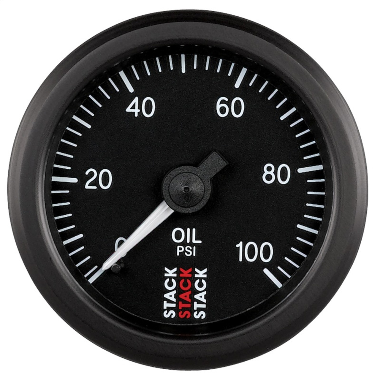 Autometer Stack 52mm 0-100 PSI 1/8in NPTF (M) Mechanical Oil Pressure Gauge - Black - ST3102