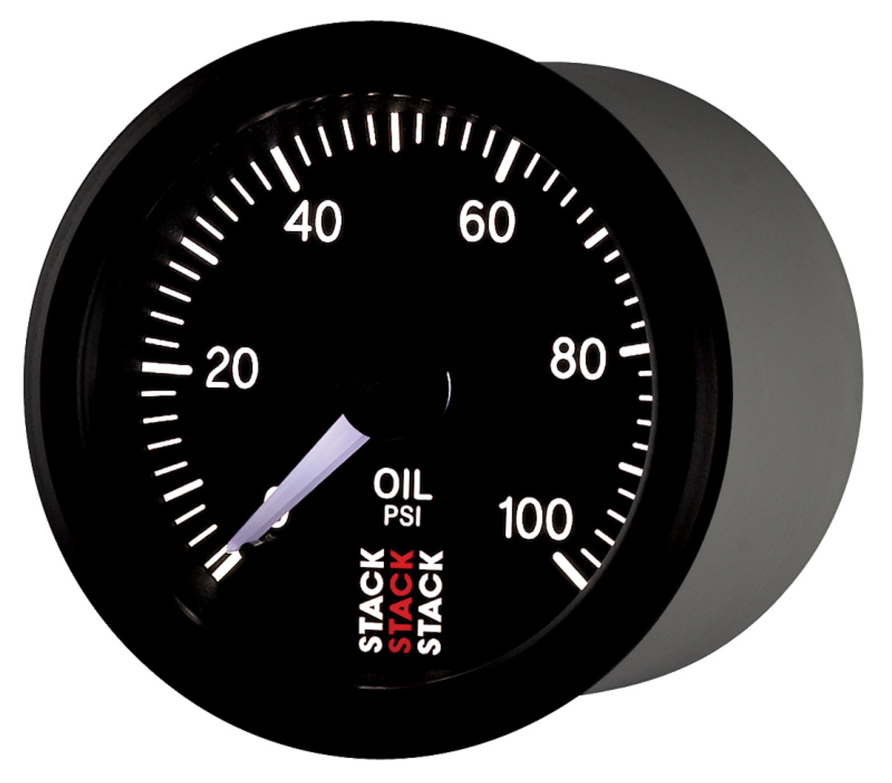 Autometer Stack 52mm 0-100 PSI 1/8in NPTF (M) Mechanical Oil Pressure Gauge - Black - ST3102