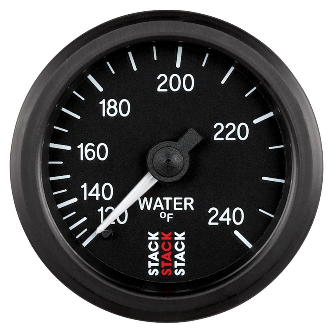 Autometer Stack 52mm 120-240 Deg F 1/2in Npt (M) Mechanical Water Temp Gauge - Black - ST3108