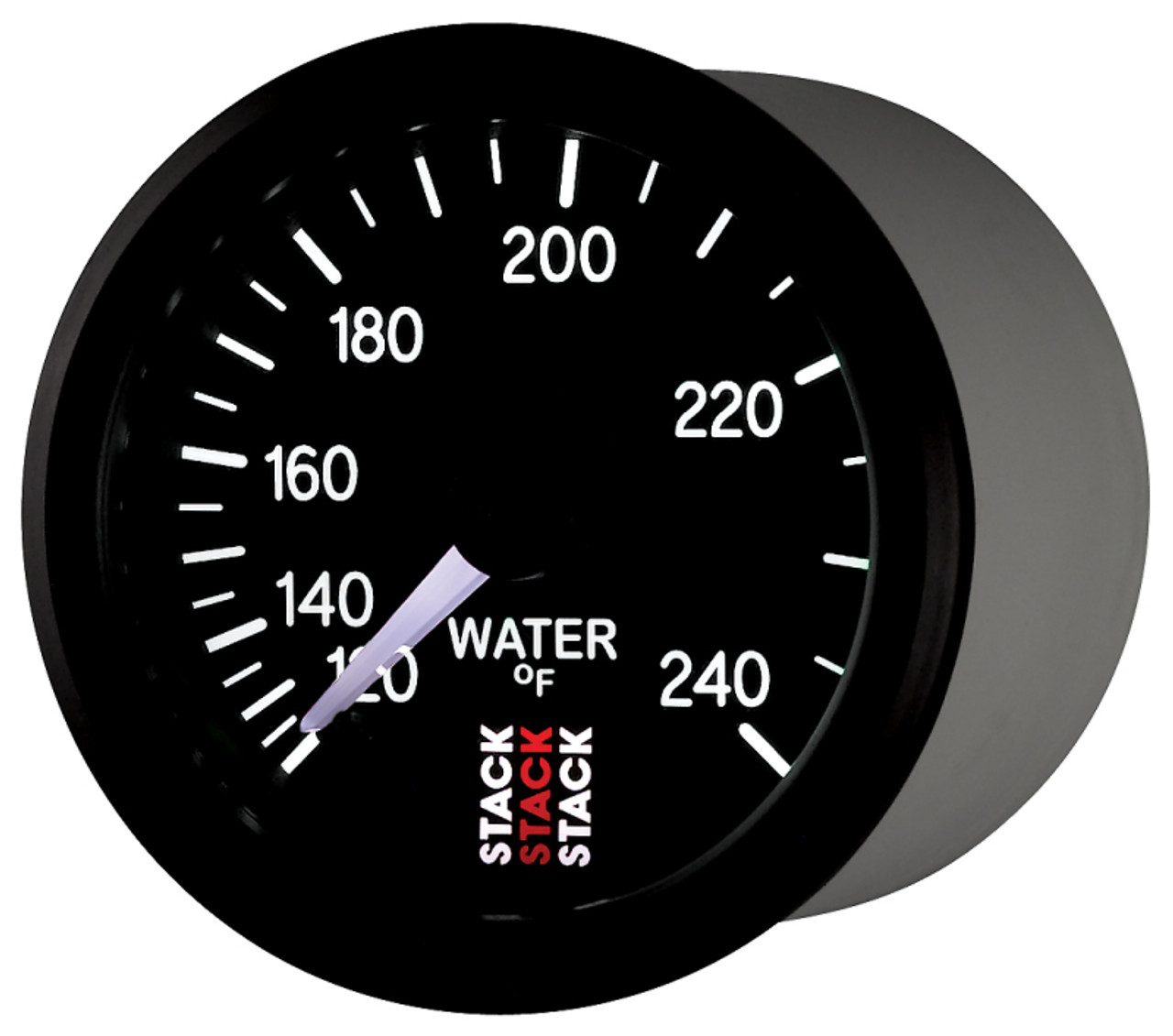 Autometer Stack 52mm 120-240 Deg F 1/2in Npt (M) Mechanical Water Temp Gauge - Black - ST3108