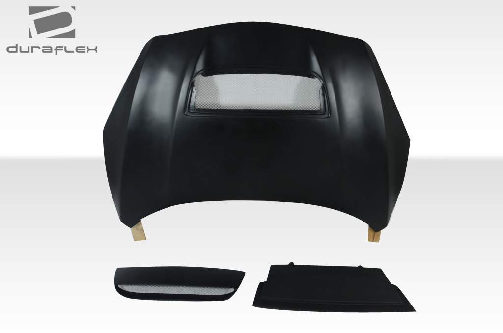 2010-2013 Mazda 3 Duraflex M-Speed Hood - 3 Piece / Vehicle Year Make Model Trim - 2010-2013-Mazda Mazda 3 ALL / Product Type - Hood / Style Name -M-Speed / Kit Material - FRP (Fiberglass Reinforced Plastics) / Notes - Note: Hood pins are required.