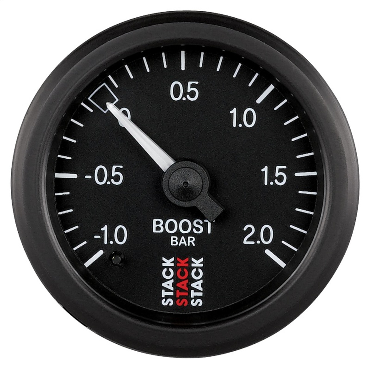Autometer Stack 52mm -1 to +2 Bar T-Fitting 0.187in Barb (M) Mechanical Boost Pressure Gauge - Black - ST3111