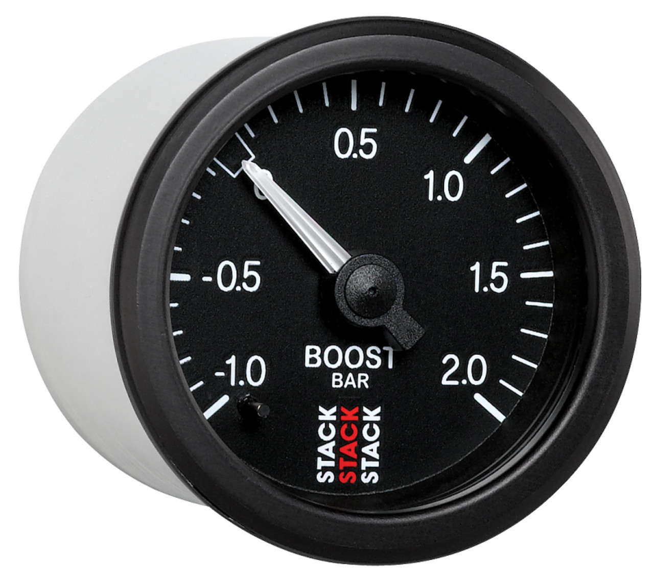Autometer Stack 52mm -1 to +2 Bar T-Fitting 0.187in Barb (M) Mechanical Boost Pressure Gauge - Black - ST3111