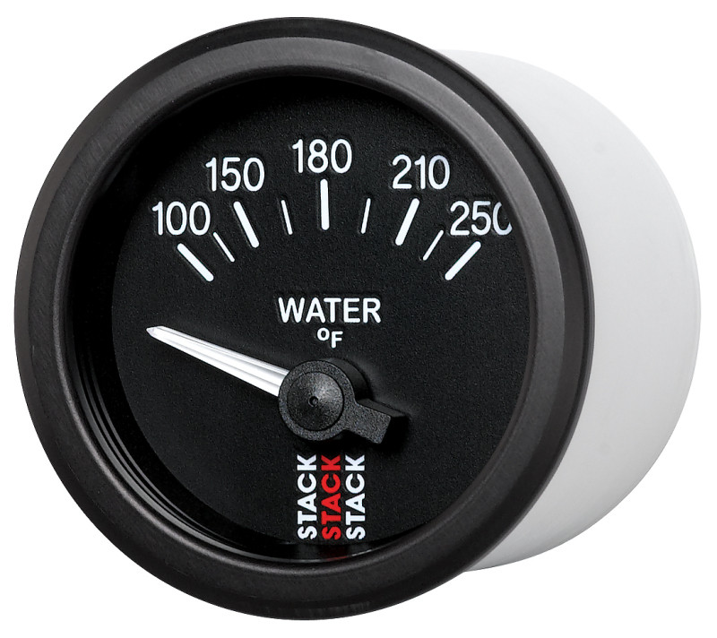 Autometer Stack 52mm 100-250 Deg F 1/8in NPTF Electric Water Temp Gauge - Black - ST3208