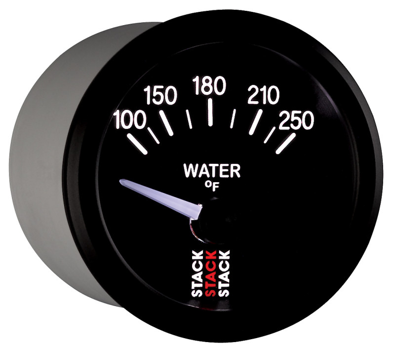 Autometer Stack 52mm 100-250 Deg F 1/8in NPTF Electric Water Temp Gauge - Black - ST3208