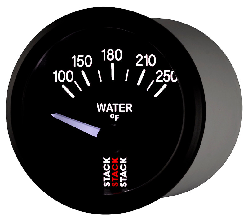 Autometer Stack 52mm 100-250 Deg F 1/8in NPTF Electric Water Temp Gauge - Black - ST3208
