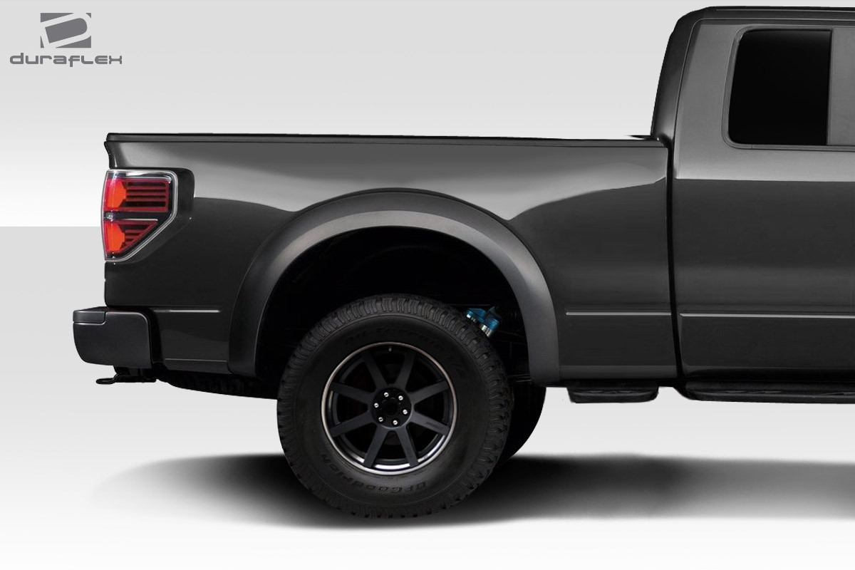 2004-2014 Ford F-150 6.5FT Duraflex Off Road 4.5" Bulge Raptor Bedsides Rear Fenders - 2 Piece / Vehicle Year Make Model Trim - 2004-2014-Ford F150 ALL / Product Type - Fender / Style Name -Bulge / Kit Material - FRP (Fiberglass Reinforced Plastics) / Notes - Note: 04-08 models will require 09-14 taillights and tailgate.