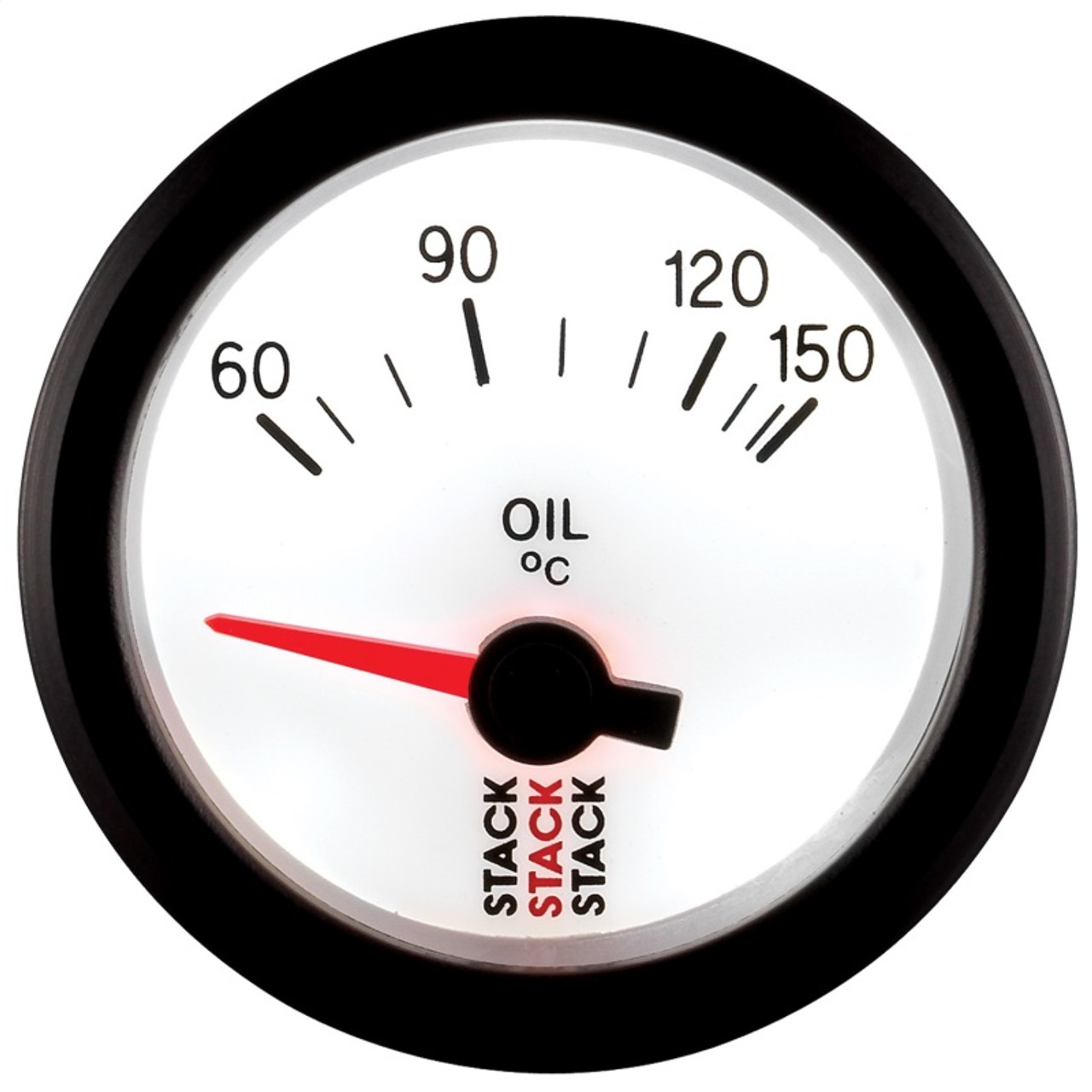Autometer Stack 52mm 60-150 Deg C M10 Male Electric Oil Temp Gauge - White - ST3259