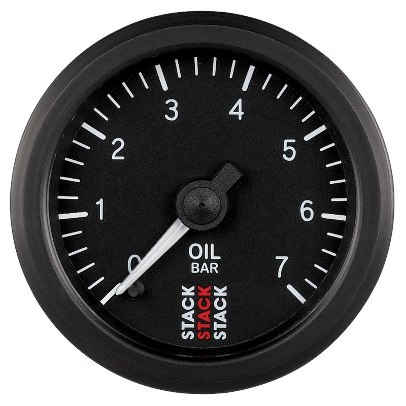 Autometer Stack 52mm 0-7 Bar M10 Male Pro Stepper Motor Oil Pressure Gauge - Black - ST3301