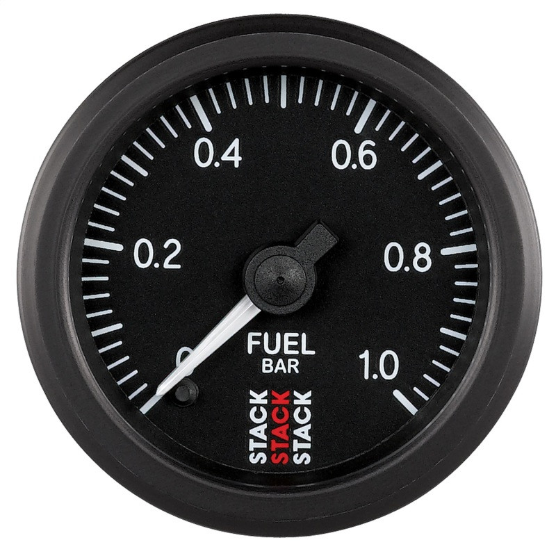 Autometer Stack 52mm 0-1 Bar M10 Male Pro Stepper Motor Fuel Pressure Gauge - Black - ST3303