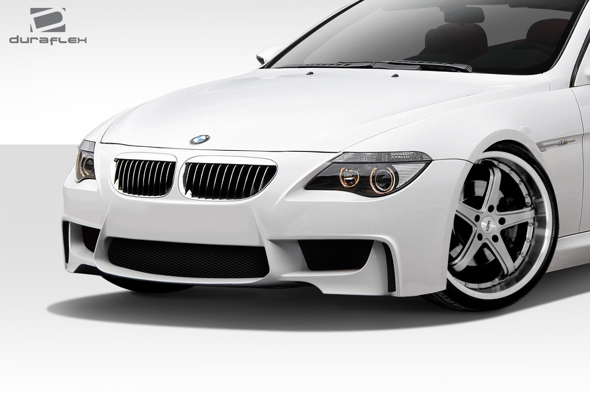 2004-2010 BMW 6 Series E63 E64 Convertible 2DR Duraflex 1M Look Front Bumper Cover - 1 Piece / Vehicle Year Make Model Trim - 2004-2010-BMW 6 Series ALL / Product Type - Front Bumper / Style Name -1M Look / Kit Material - FRP (Fiberglass Reinforced Plastics) / Notes - Note: led light is optional, part number is 109463