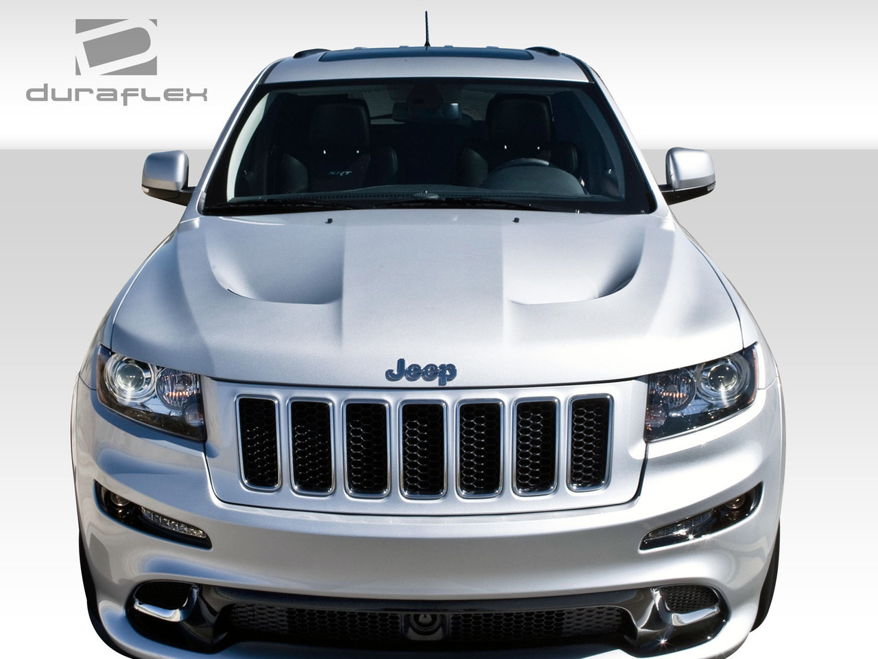 2011-2022 Jeep Grand Cherokee Duraflex SRT Look Hood - 1 Piece / Vehicle Year Make Model Trim - 2011-2022-Jeep Grand Cherokee ALL / Product Type - Hood / Style Name -SRT Look / Kit Material - FRP (Fiberglass Reinforced Plastics) / Notes - NOTE: This item will only fit the 11-22 WK2 Grand Cherokee, please confirm your vehicle with your sale representative before purchasing. Hood pins are required. In order to fit diesel model, hood will need modification.