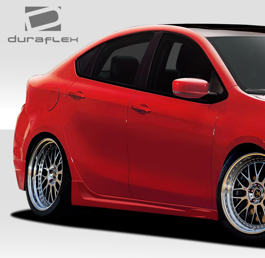 2013-2016 Dodge Dart Duraflex Racer Side Skirt Rocker Panels - 2 Piece / Vehicle Year Make Model Trim - 2013-2016-Dodge Dart ALL / Product Type - Sideskirts / Style Name -Racer / Kit Material - FRP (Fiberglass Reinforced Plastics) / Notes -
