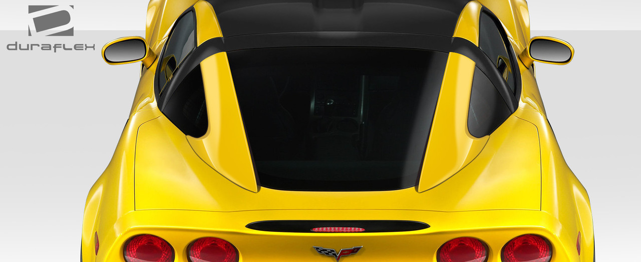 2005-2013 Chevrolet Corvette C6 Duraflex Stingray Look Window Rails - 2 Piece / Vehicle Year Make Model Trim - 2005-2013-Chevrolet Corvette ALL / Product Type - Roof / Style Name -Stingray Look / Kit Material - FRP (Fiberglass Reinforced Plastics) / Notes - Note: Will not fit convertible models