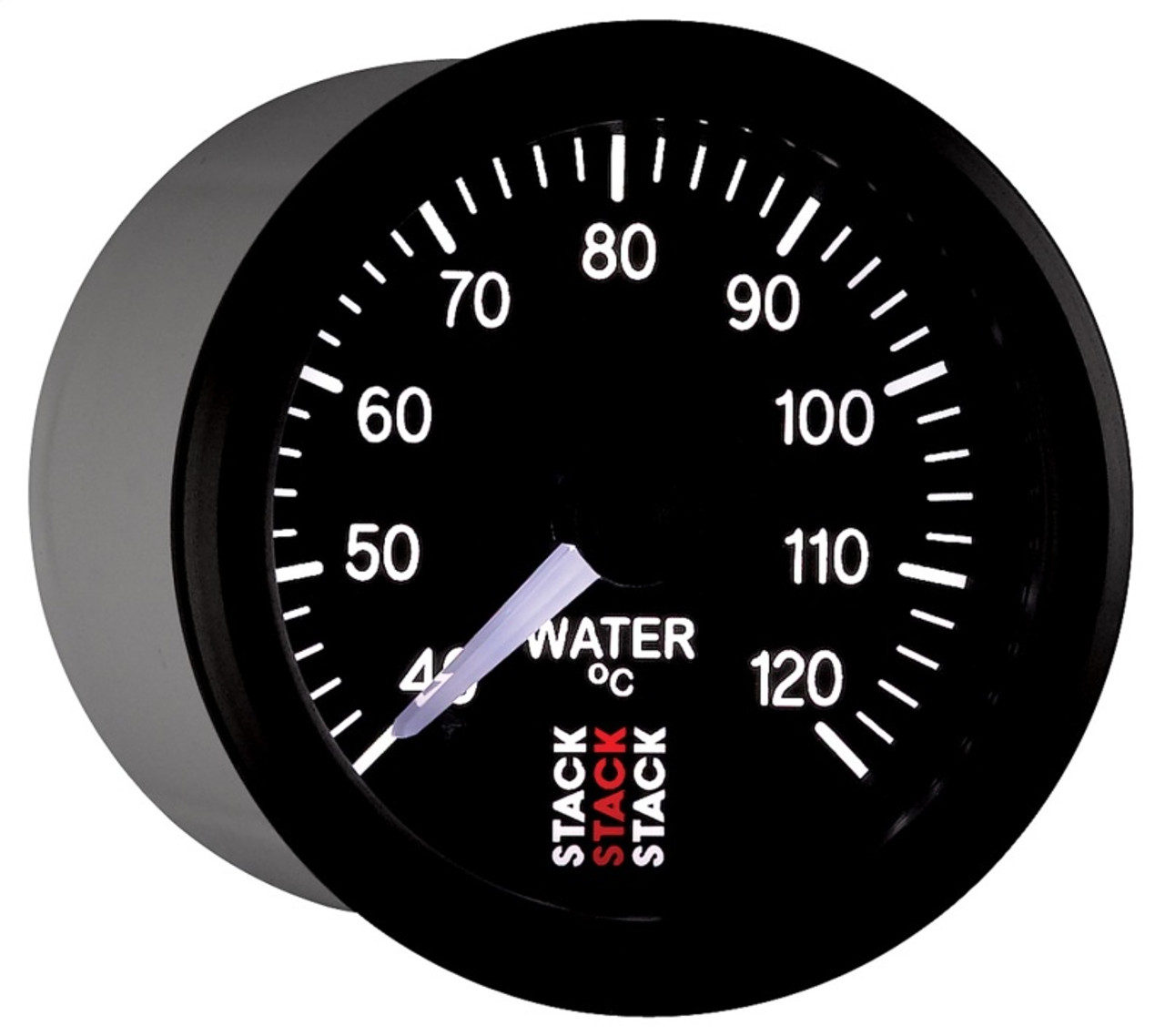 Autometer Stack 52mm 40-120 Deg C 1/8in NPTF Male Pro Stepper Motor Water Temp Gauge - Black - ST3307
