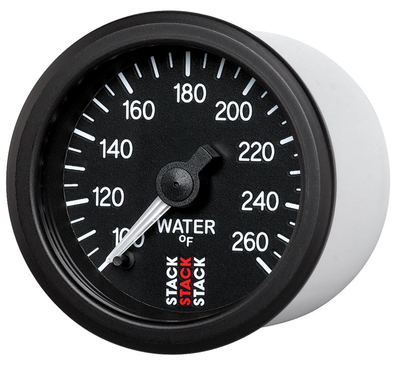 Autometer Stack 52mm 100-260 Deg F 1/8in NPTF Male Pro Stepper Motor Water Temp Gauge - Black - ST3308