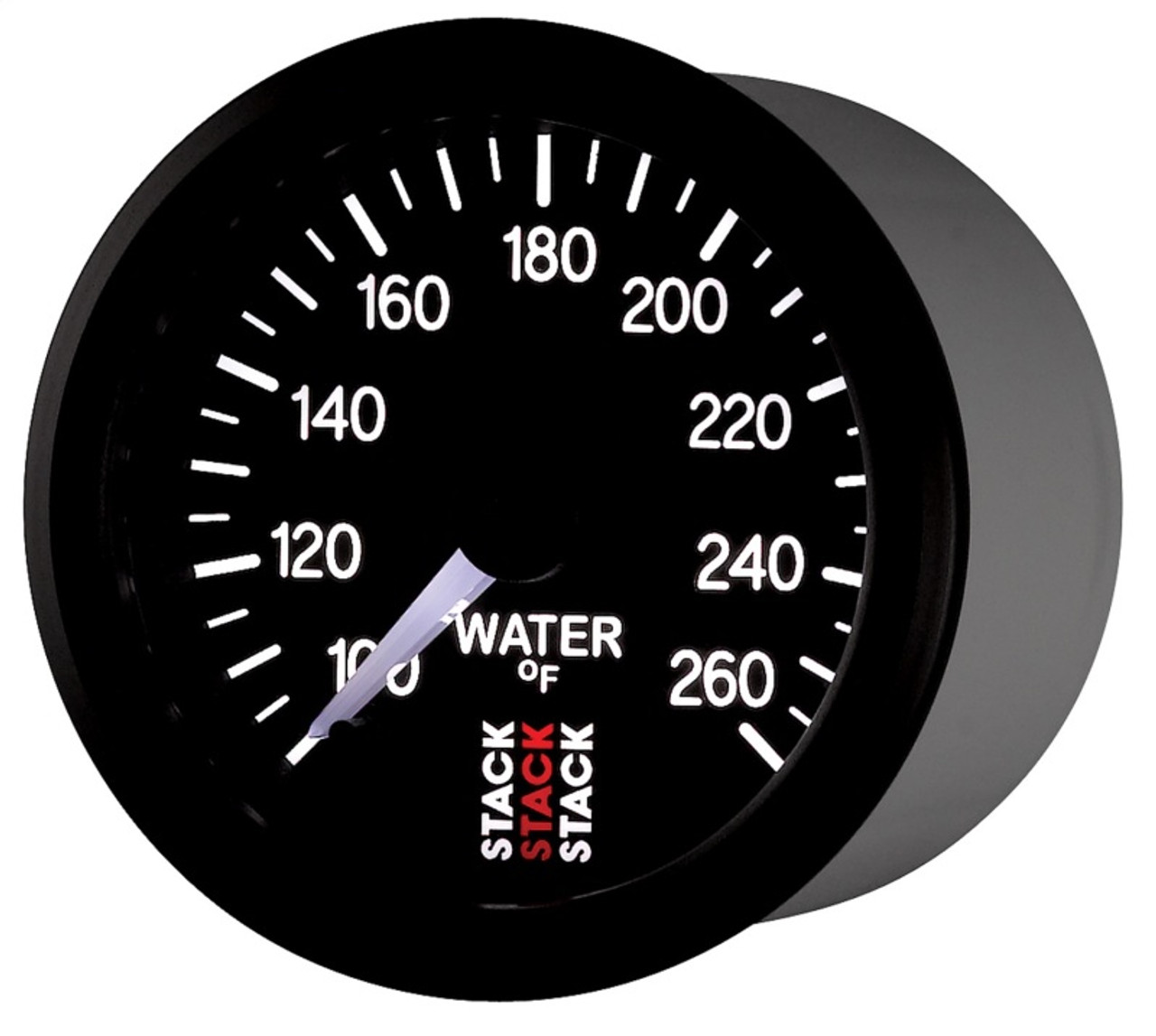 Autometer Stack 52mm 100-260 Deg F 1/8in NPTF Male Pro Stepper Motor Water Temp Gauge - Black - ST3308