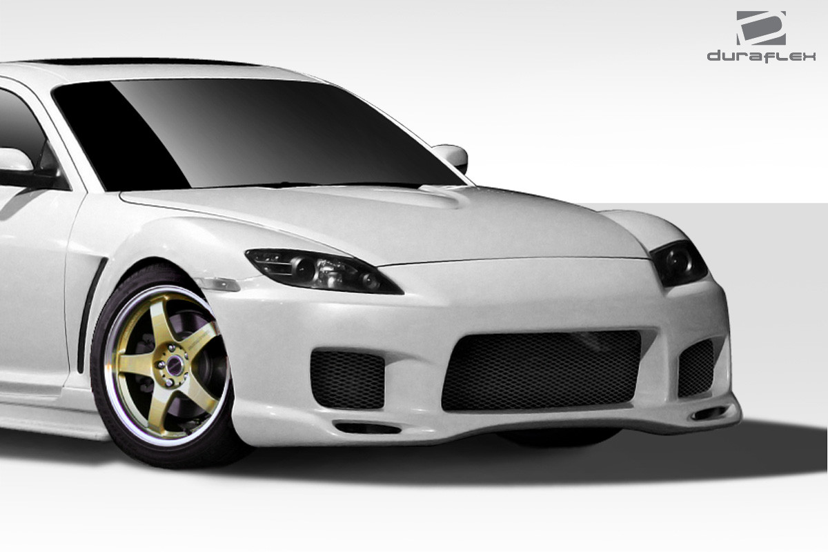 2004-2008 Mazda RX-8 Duraflex Type F Front Bumper Cover - 1 Piece / Vehicle Year Make Model Trim - 2004-2008-Mazda RX8 ALL / Product Type - Front Bumper / Style Name -Type F / Kit Material - FRP (Fiberglass Reinforced Plastics) / Notes -