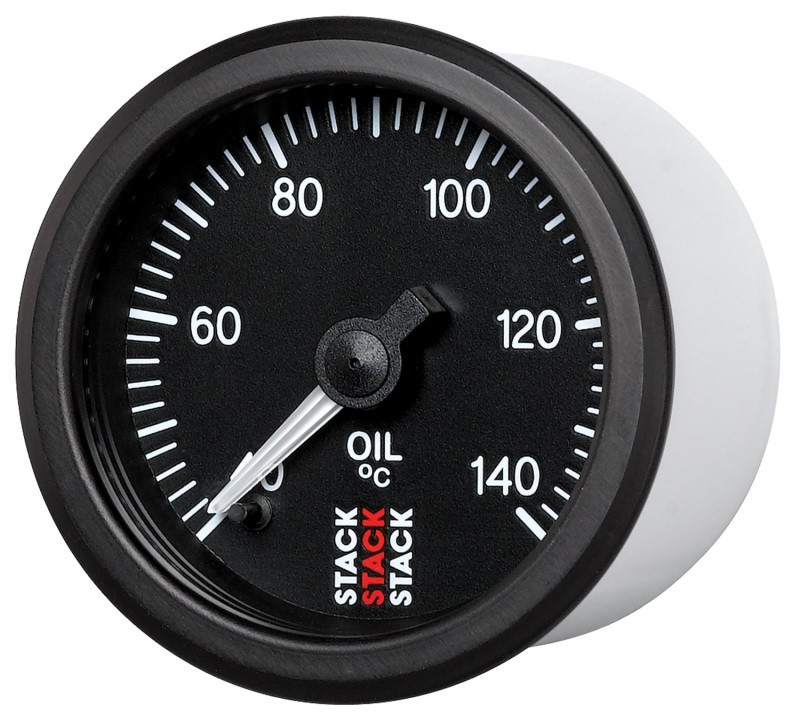 Autometer Stack 52mm 40-140 Deg C 1/8in NPTF Male Pro Stepper Motor Oil Temp Gauge - Black - ST3309