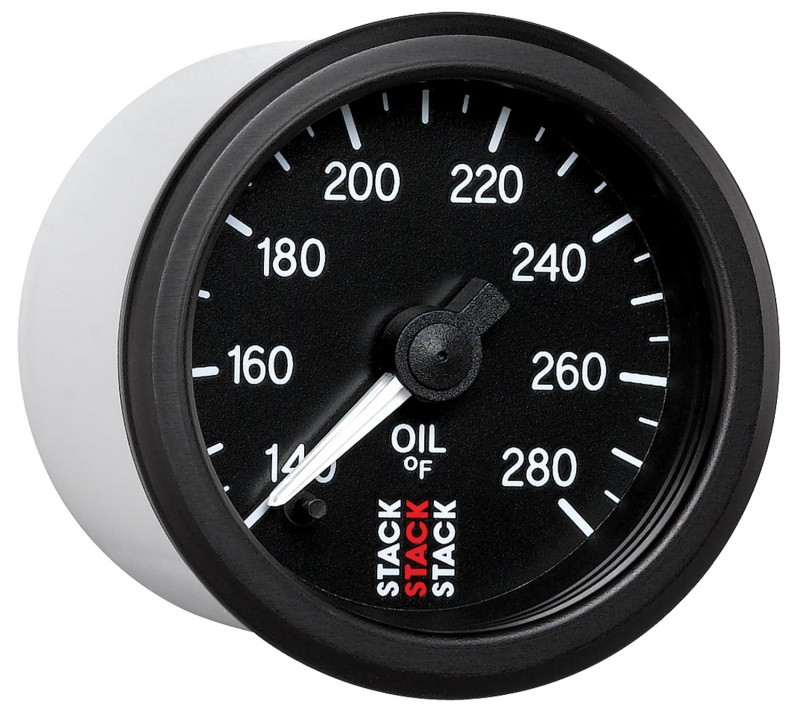 Autometer Stack 52mm 140-280 Deg F 1/8in NPTF Male Pro Stepper Motor Oil Temp Gauge - Black - ST3310