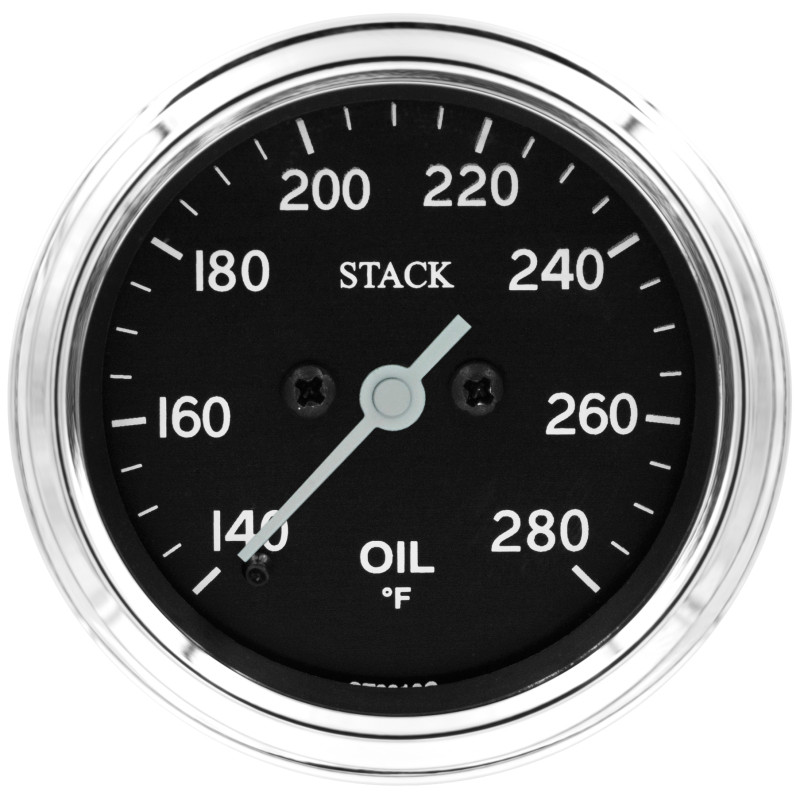 Autometer Stack 52mm 140-280 Deg F 1/8in NPTF Male Pro Stepper Motor Oil Temp Gauge - Classic - ST3310C