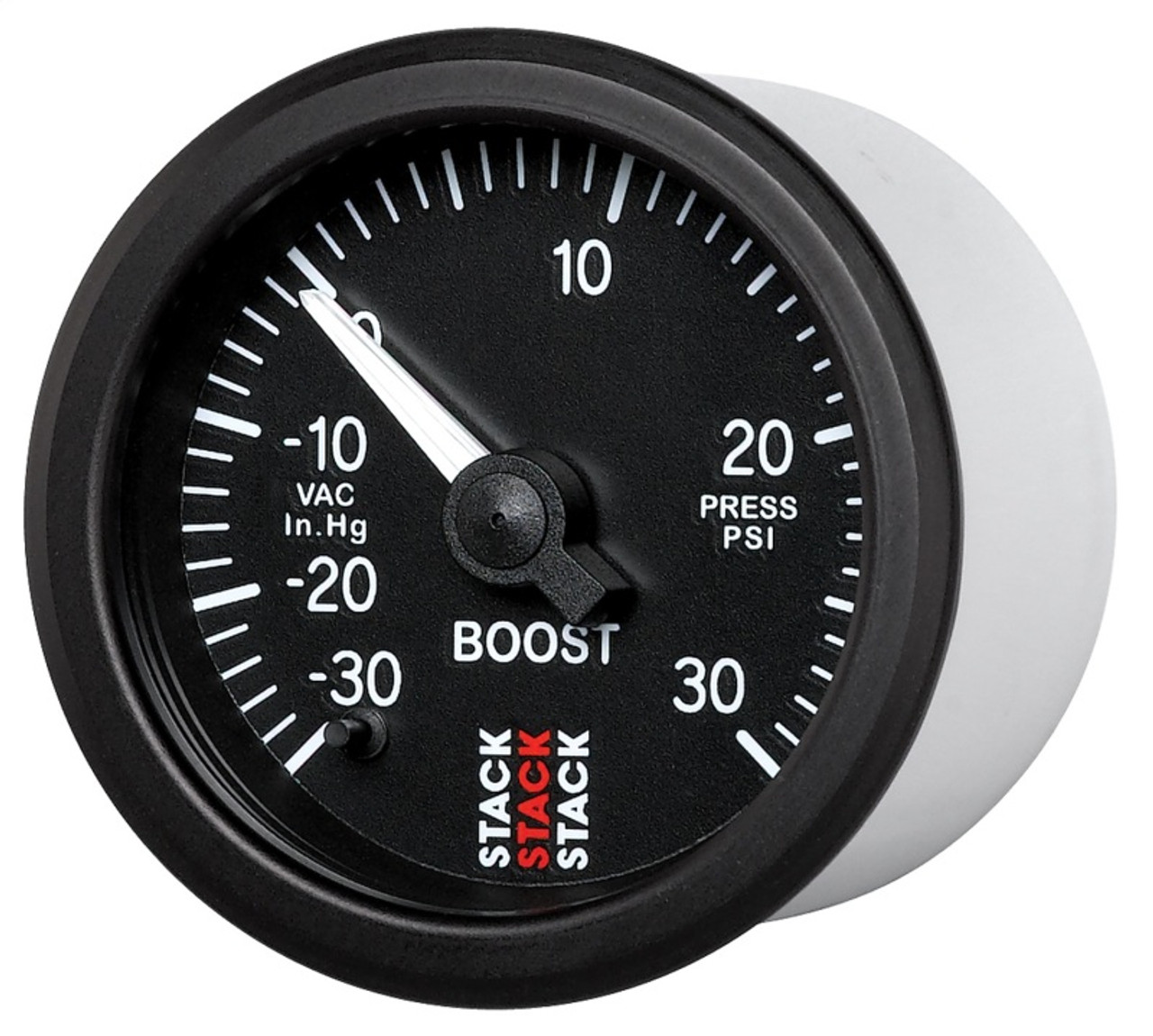 Autometer Stack 52mm -30INHG to +30 PSI (Incl T-Fitting) Pro Stepper Motor Boost Press Gauge - Black - ST3312