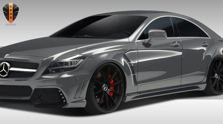 2012-2015 Mercedes CLS Class C218 W218 Eros Version 1 Fenders - 2 Piece / Vehicle Year Make Model Trim - 2012-2015-Mercedes CLS ALL / Product Type - Fender / Style Name -Eros Version 1 / Kit Material - FRP (Fiberglass Reinforced Plastics) / Notes -