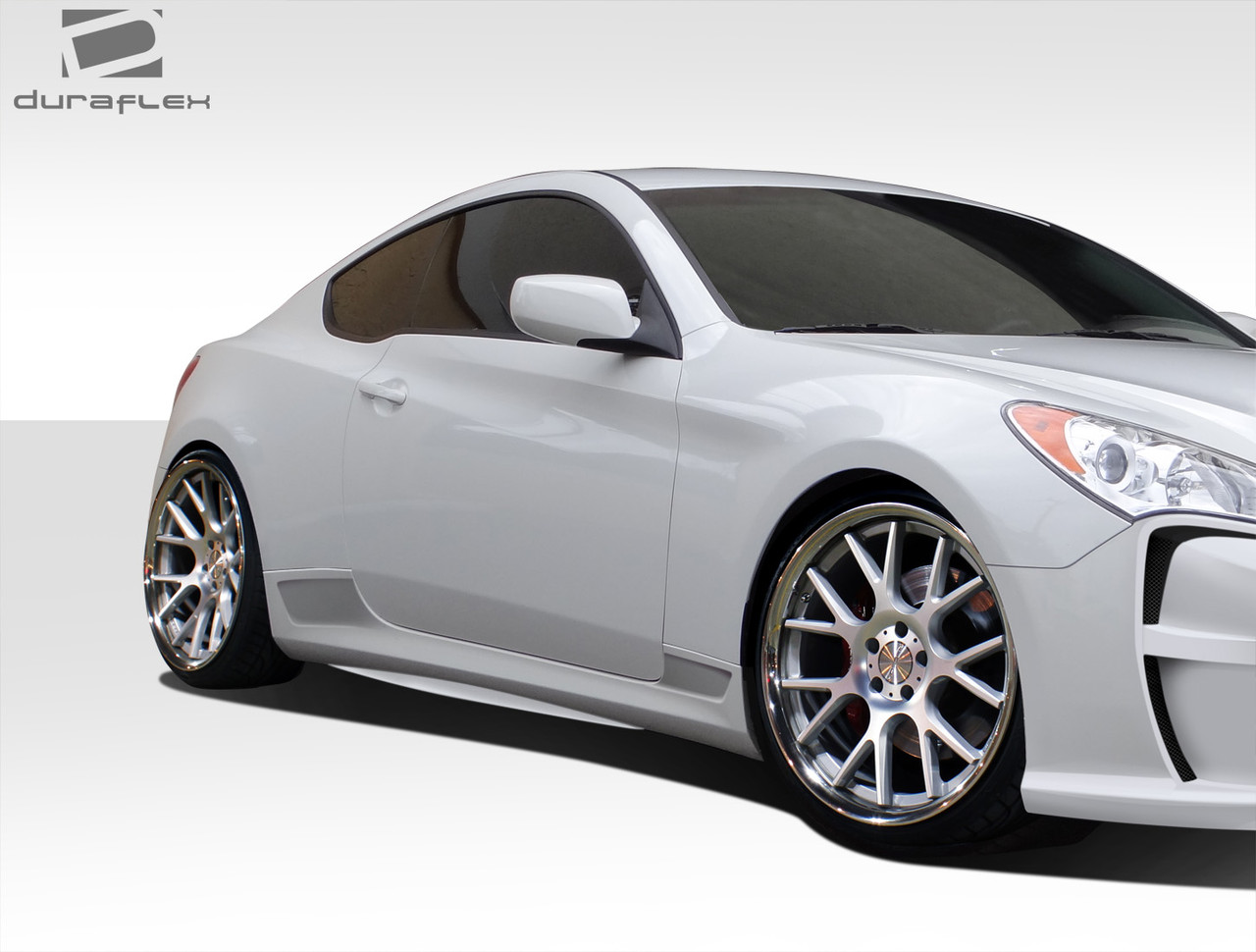 2010-2016 Hyundai Genesis Coupe 2DR Duraflex VG-R Side Skirt Rocker Panels - 2 Piece / Vehicle Year Make Model Trim - 2010-2016-Hyundai Genesis 2DR / Product Type - Sideskirts / Style Name -VG-R / Kit Material - FRP (Fiberglass Reinforced Plastics) / Notes -