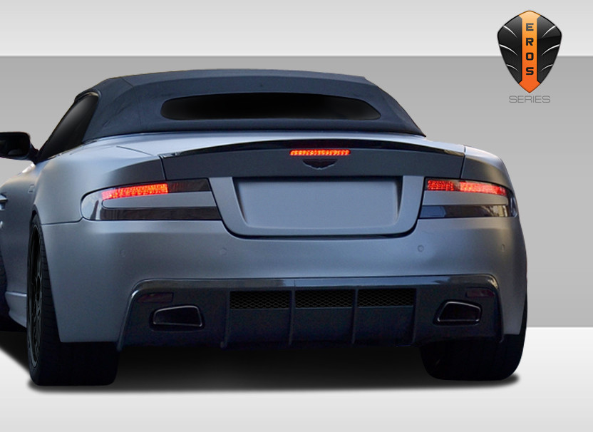 2004-2012 Aston Martin DB9 DBS Eros Version 1 Rear Bumper Cover - 1 Piece / Vehicle Year Make Model Trim - 2004-2012-Aston Martin DB9 ALL / Product Type - Rear Bumper / Style Name -Eros Version 1 / Kit Material - FRP (Fiberglass Reinforced Plastics) / Notes -
