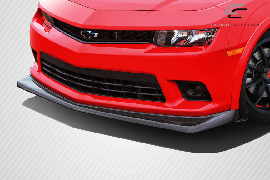 2014-2015 Chevrolet Camaro Carbon Creations Z28 Look Front Lip Under Air Dam Spoiler - 1 Piece / Vehicle Year Make Model Trim - 2014-2015-Chevrolet Camaro ALL / Product Type - Front Lip/Add On / Style Name -Z28 Look / Kit Material - Carbon Fiber / Notes - will only fit 2014+ Z28 / V8 camaro. Will also work with Z28 Look Front Bumper (109698) must be used in conjunction with Z28 look fender flares (109809)
