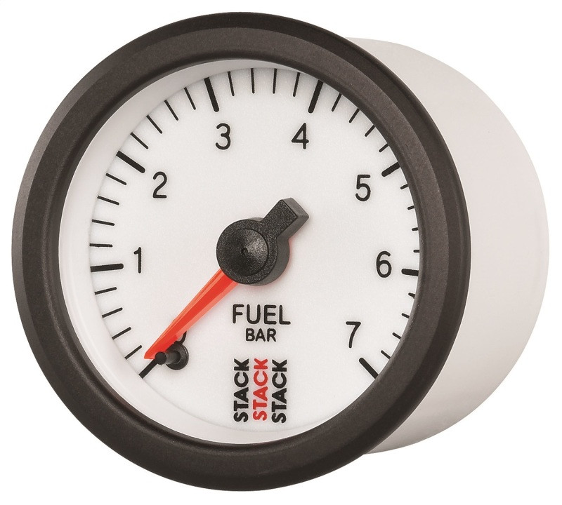 Autometer Stack 52mm 0-7 Bar M10 Male Pro Stepper Motor Fuel Pressure Gauge - White - ST3355