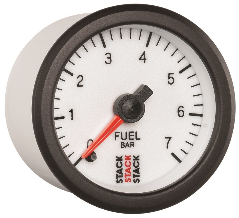 Autometer Stack 52mm 0-7 Bar M10 Male Pro Stepper Motor Fuel Pressure Gauge - White - ST3355