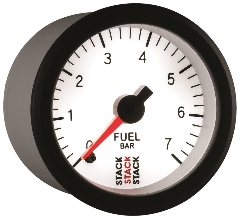 Autometer Stack 52mm 0-7 Bar M10 Male Pro Stepper Motor Fuel Pressure Gauge - White - ST3355