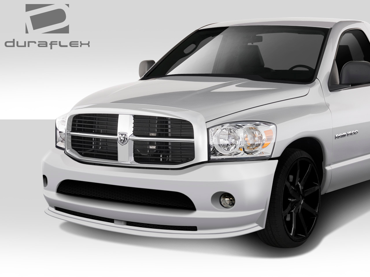 2006-2008 Dodge Ram Duraflex SRT 2 Look Front Bumper Cover - 1 Piece / Vehicle Year Make Model Trim - 2006-2008-Dodge Ram ALL / Product Type - Front Bumper / Style Name -SRT 2 Look / Kit Material - FRP (Fiberglass Reinforced Plastics) / Notes -