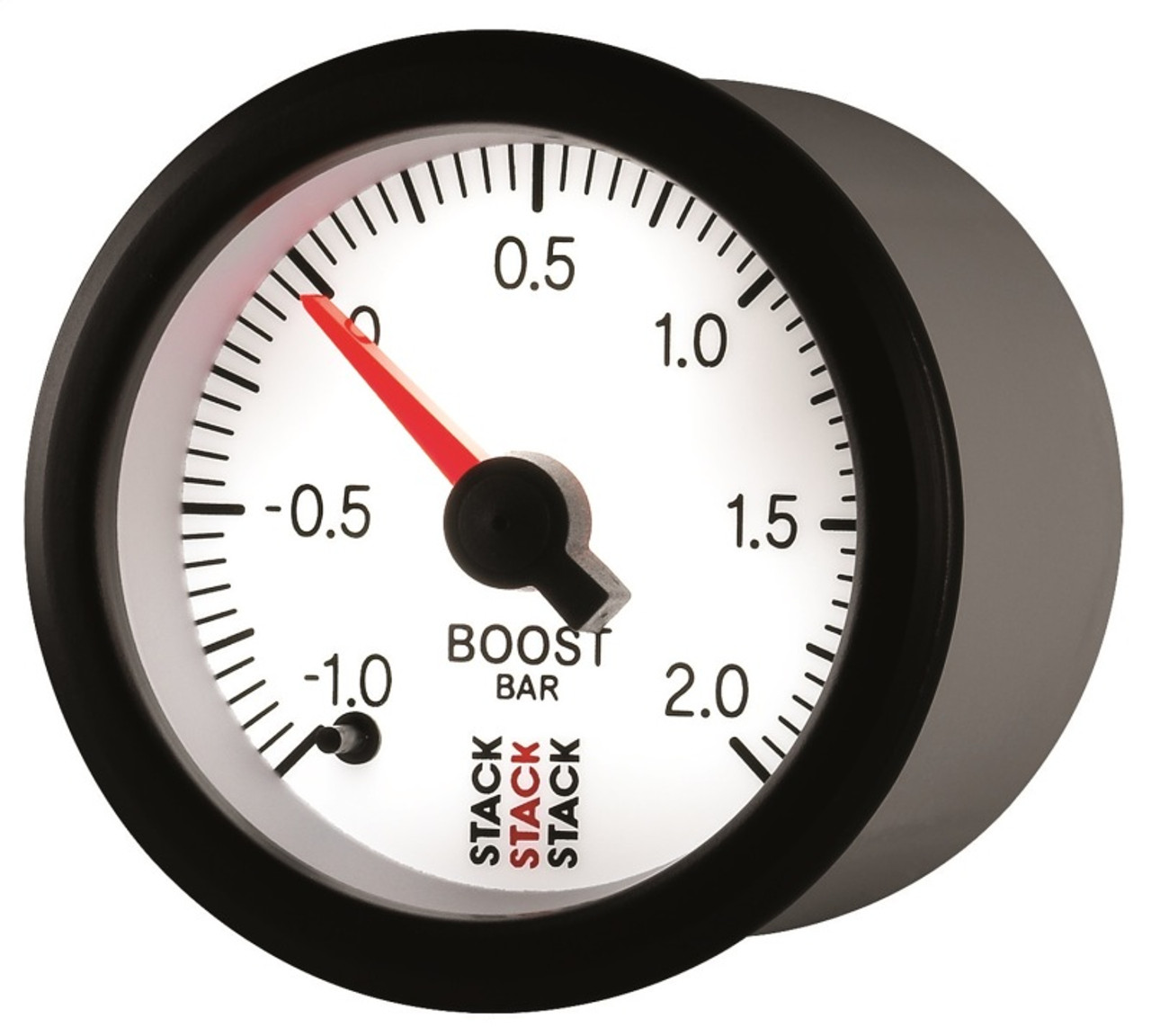 Autometer Stack 52mm -1 to +2 Bar (Incl T-Fitting) Pro Stepper Motor Boost Pressure Gauge - White - ST3361