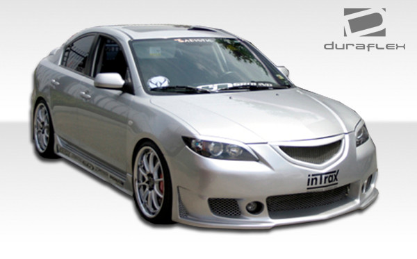 2004-2008 Mazda 3 4DR Duraflex B-2 Body Kit - 4 Piece - Includes B-2 Front Bumper Cover (100562) B-2 Rear Bumper Cover (100563) B-2 Side Skirts Rocker Panels (100564) / Vehicle Year Make Model Trim - 2004-2008-Mazda Mazda 3 4DR / Product Type - Kit / Style Name -B-2 / Kit Material - FRP (Fiberglass Reinforced Plastics) / Notes -