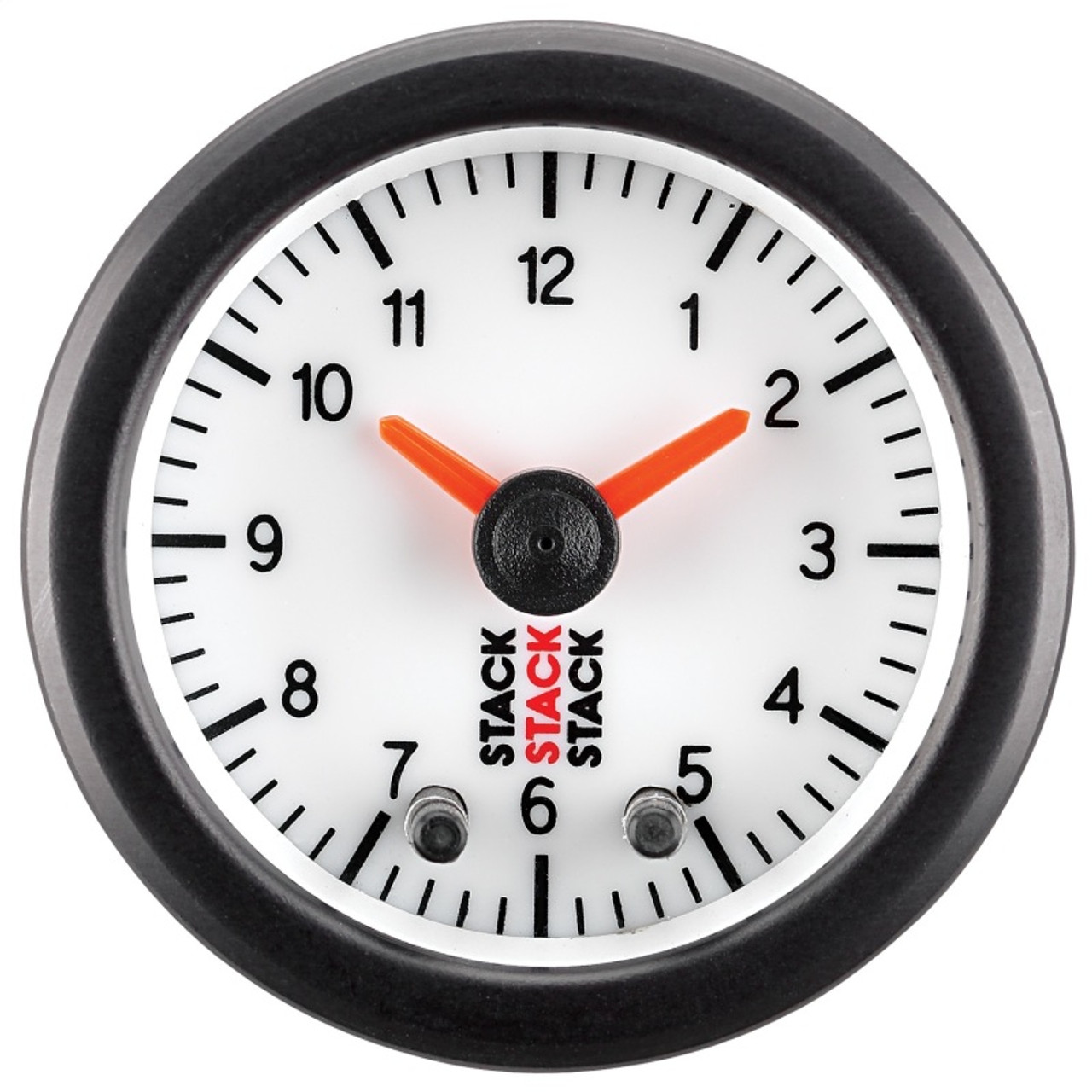 Autometer Stack Analog Clock Gauge - White - ST3367