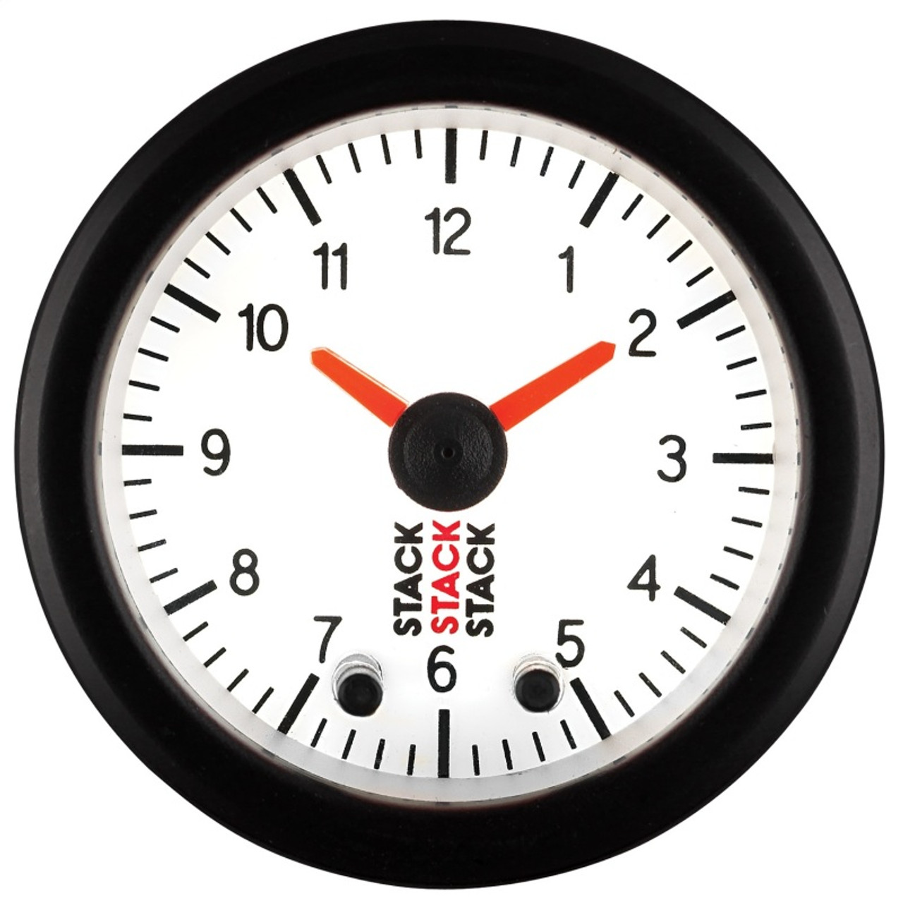 Autometer Stack Analog Clock Gauge - White - ST3367
