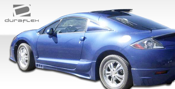 2006-2008 Mitsubishi Eclipse Duraflex Racer Body Kit - 4 Piece - Includes Racer Front Lip Under Spoiler Air Dam (102272) Racer Rear Lip Under Spoiler Air Dam (102274) Racer Side Skirts Rocker Panels (102273) / Vehicle Year Make Model Trim - 2006-2008-Mitsubishi Eclipse ALL / Product Type - Kit / Style Name -Racer / Kit Material - FRP (Fiberglass Reinforced Plastics) / Notes -