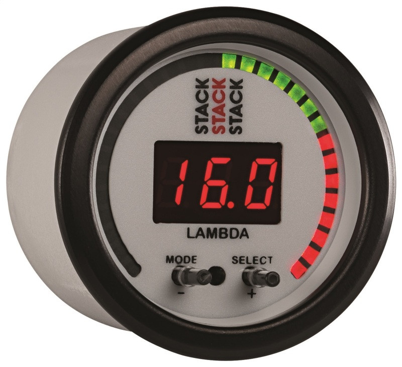Autometer Stack 52mm Pro-Control Wideband Air/Fuel Ratio (Lambda) Gauge - White - ST3404