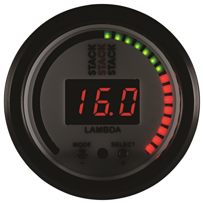 Autometer Stack 52mm Pro-Control Wideband Air/Fuel Ratio (Lambda) Gauge - White - ST3404