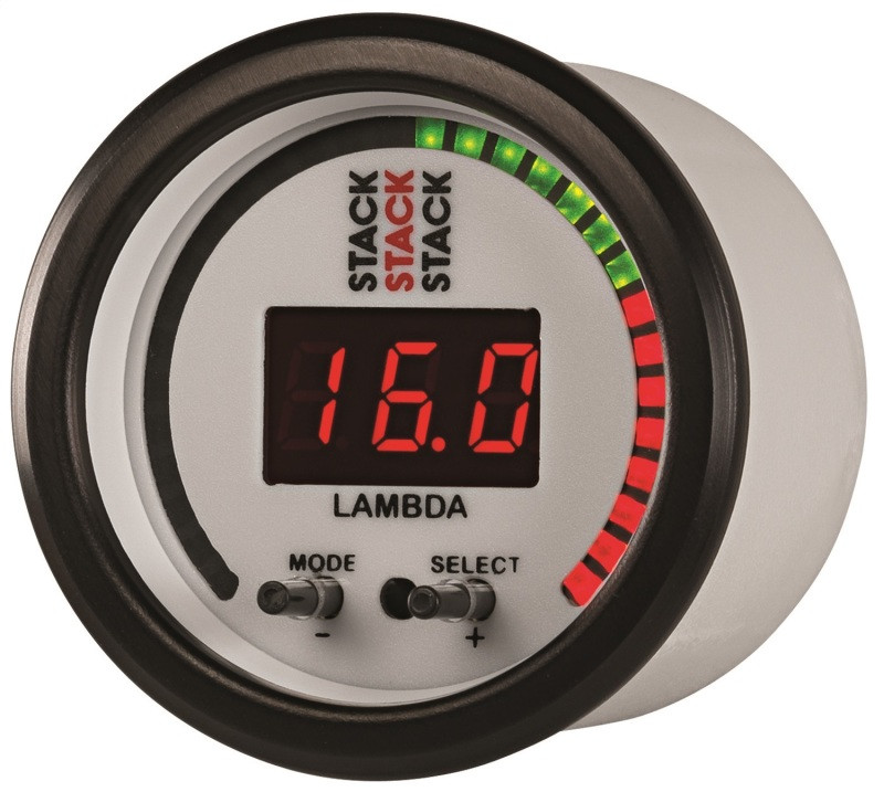 Autometer Stack 52mm Pro-Control Wideband Air/Fuel Ratio (Lambda) Gauge - White - ST3404