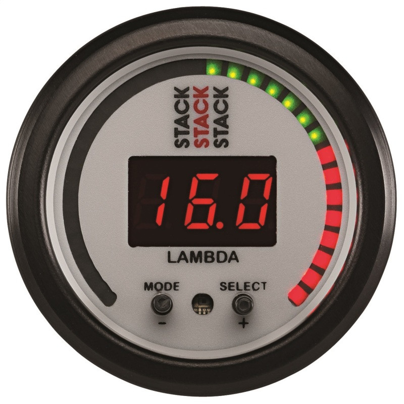 Autometer Stack 52mm Pro-Control Wideband Air/Fuel Ratio (Lambda) Gauge - White - ST3404