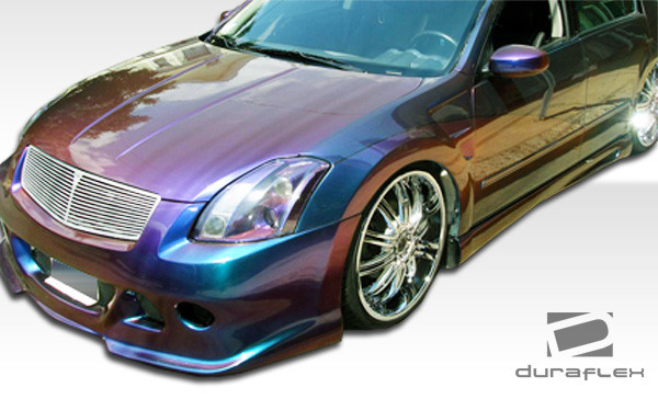 2004-2006 Nissan Maxima Duraflex VIP Body Kit - 4 Piece - Includes VIP Front Bumper Cover (100592) VIP Rear Bumper Cover (100593) VIP Side Skirts Rocker Panels (100594) / Vehicle Year Make Model Trim - 2004-2006-Nissan Maxima ALL / Product Type - Kit / Style Name -VIP / Kit Material - FRP (Fiberglass Reinforced Plastics) / Notes -