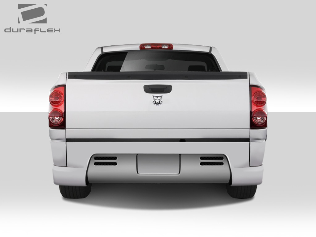 2002-2008 Dodge Ram Duraflex BT-1 Rear Bumper Cover - 1 Piece (S) / Vehicle Year Make Model Trim - 2002-2008-Dodge Ram ALL / Product Type - Rear Bumper / Style Name -BT-1 / Kit Material - FRP (Fiberglass Reinforced Plastics) / Notes -