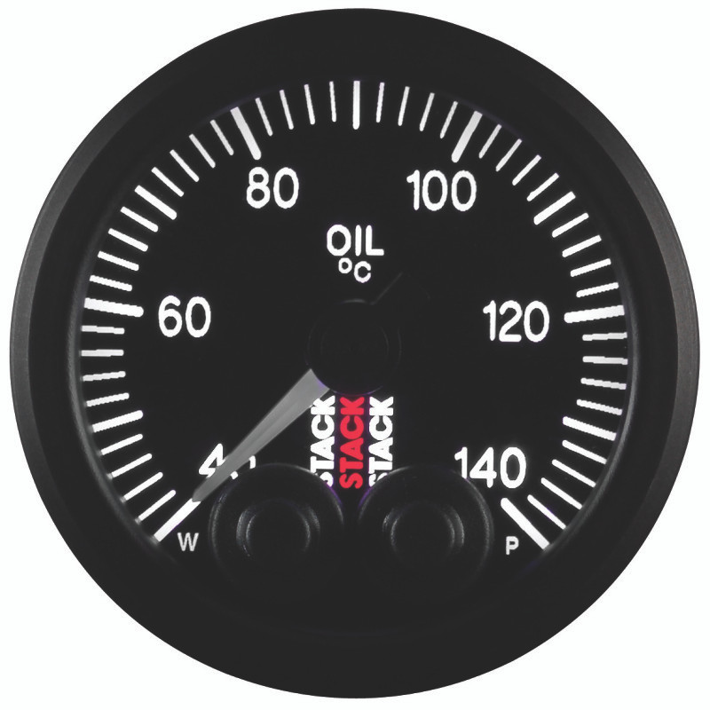 Autometer Stack 52mm 40-140 Deg C 1/8in NPTF Male Pro-Control Oil Temp Gauge - Black - ST3509